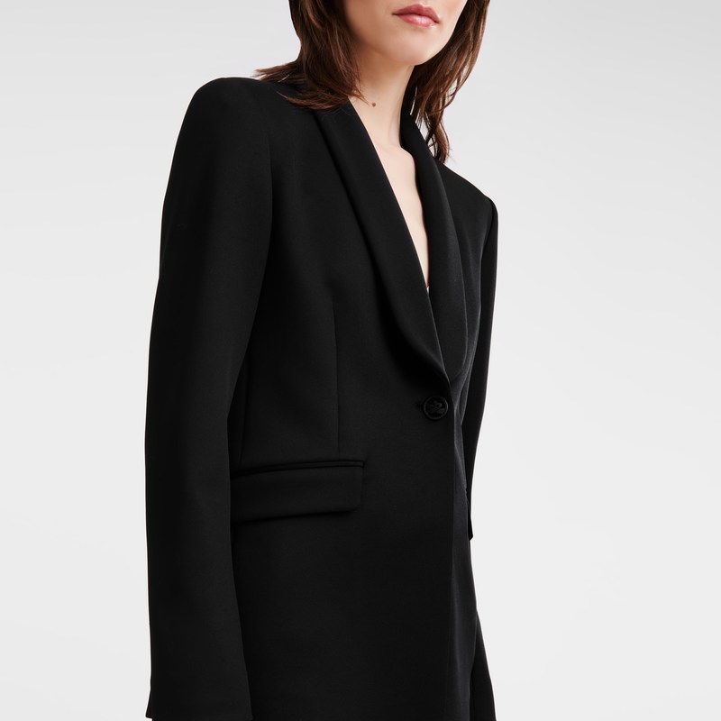 Longchamp Fitted Jacket Zwart | SNAJ95743