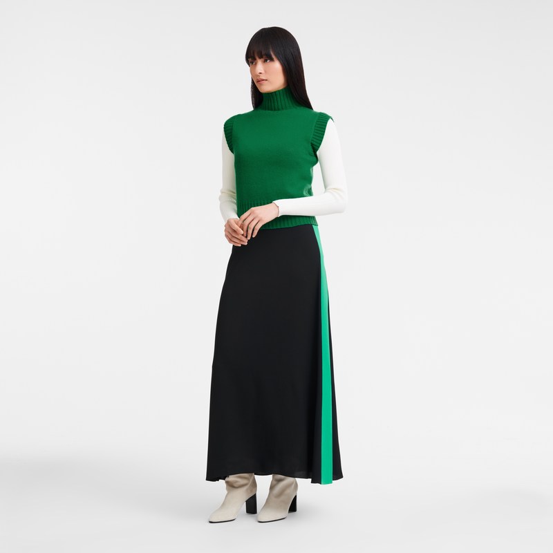 Longchamp High Collar No Sleeve Jumper Groen | SHZK38942