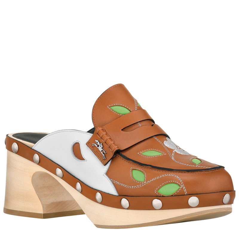 Longchamp La Cigale Clogs Cognac | PWYH57824