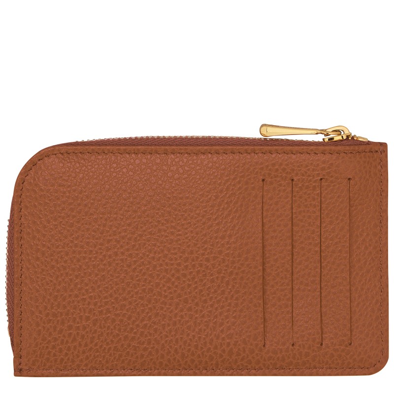 Longchamp Le Foulonné Card Holder Caramel | IEJL78234