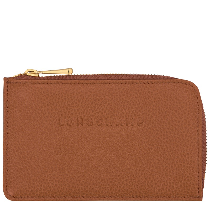 Longchamp Le Foulonné Card Holder Caramel | IEJL78234