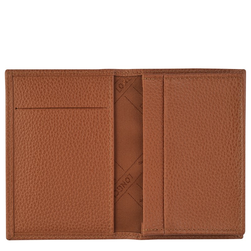 Longchamp Le Foulonné Card Holder Caramel | CKUY78451