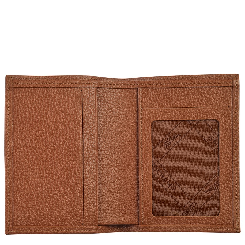 Longchamp Le Foulonné Card Holder Caramel | JLKO25074