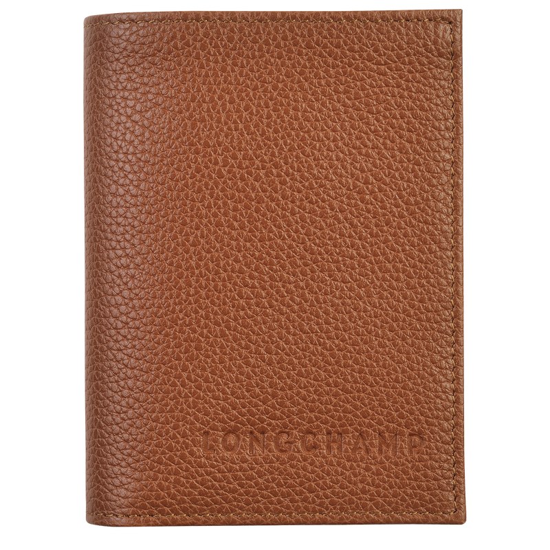 Longchamp Le Foulonné Card Holder Caramel | ADQP65728