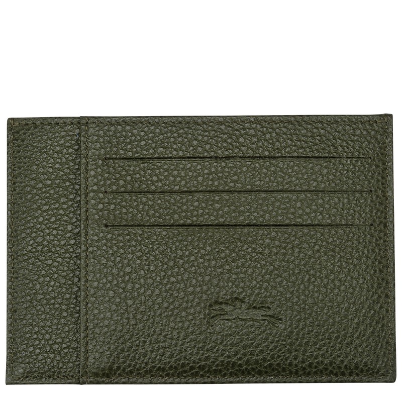 Longchamp Le Foulonné Card Holder Khaki | XZPE50237