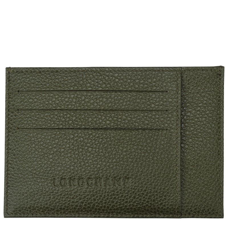 Longchamp Le Foulonné Card Holder Khaki | XZPE50237