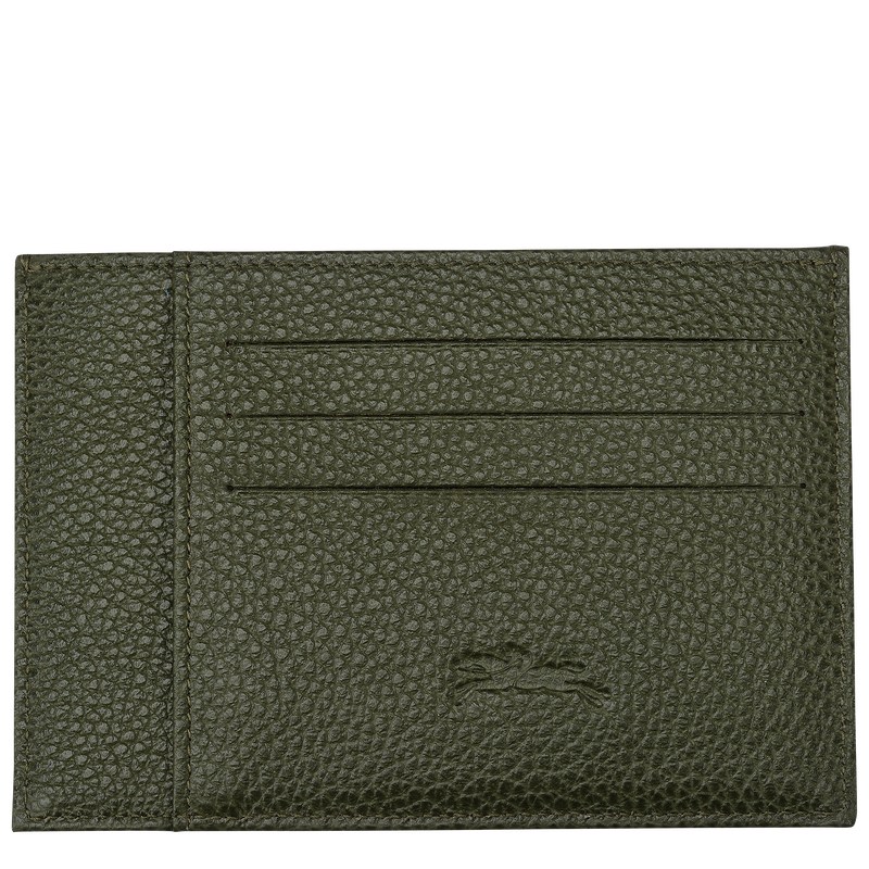 Longchamp Le Foulonné Card Holder Khaki | VBTG76348