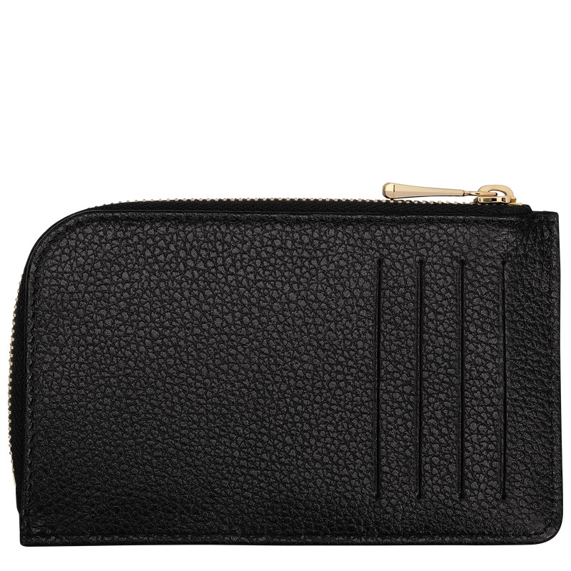 Longchamp Le Foulonné Card Holder Zwart | UAIC54319