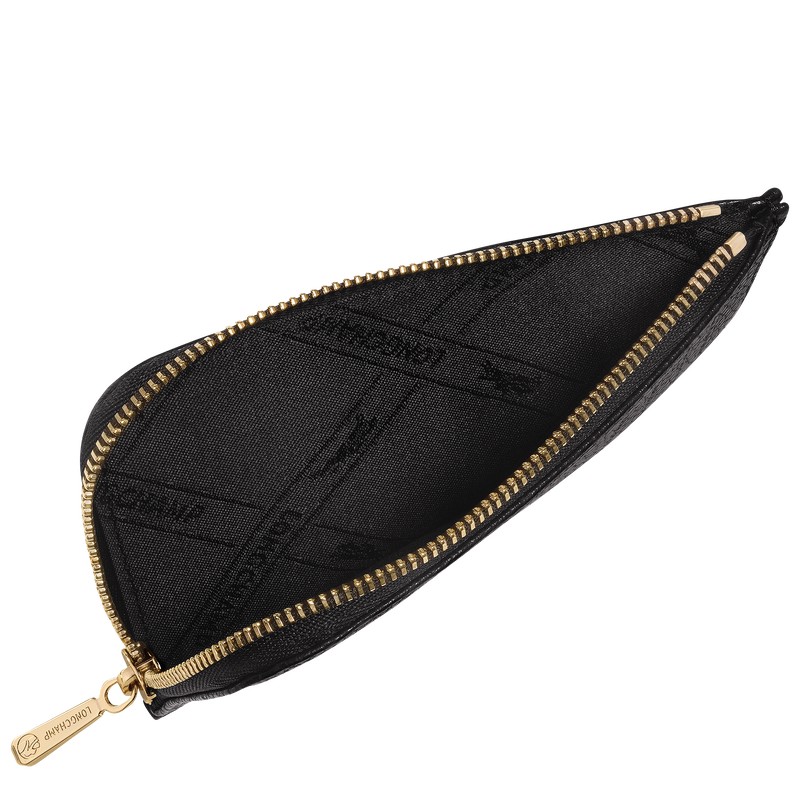 Longchamp Le Foulonné Card Holder Zwart | UAIC54319