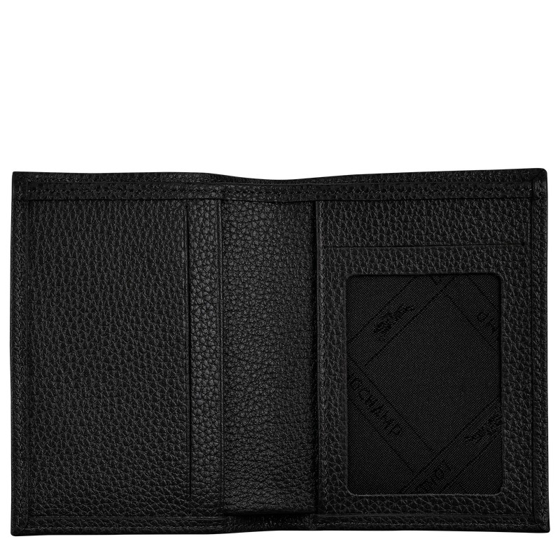 Longchamp Le Foulonné Card Holder Zwart | TQAZ48153