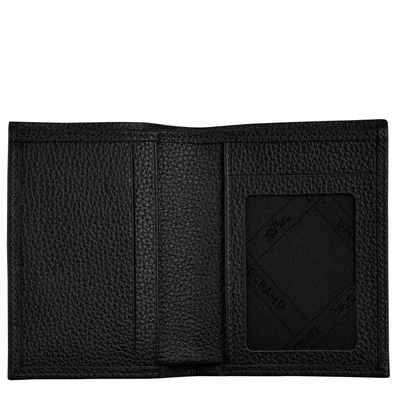 Longchamp Le Foulonné Card Holder Zwart | QXOD54719