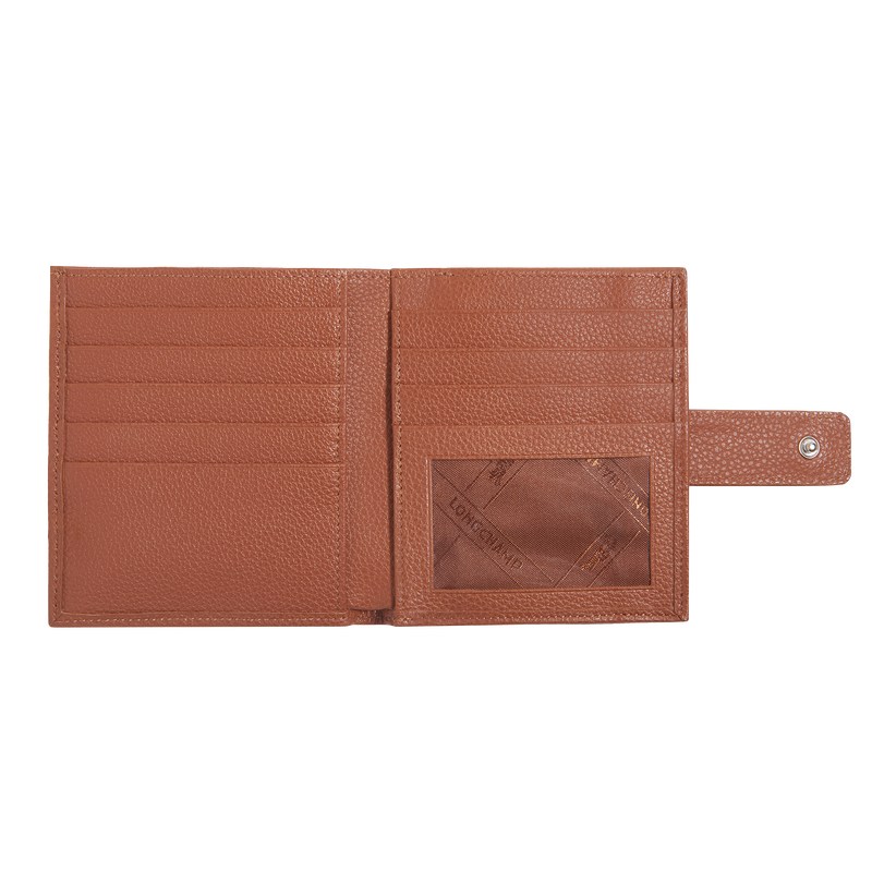 Longchamp Le Foulonné Compact Wallet Caramel | ZUEB16075