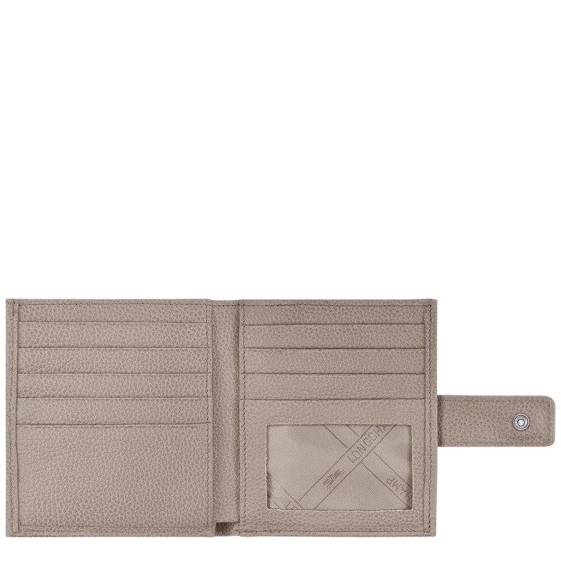 Longchamp Le Foulonné Compact Wallet Turtledove | RVAZ68359