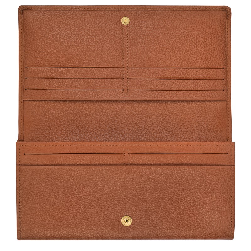 Longchamp Le Foulonné Continental Wallet Caramel | RNZP95860