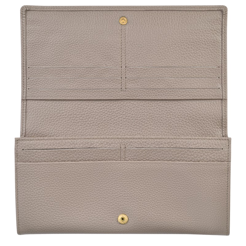 Longchamp Le Foulonné Continental Wallet Turtledove | YFIW45018