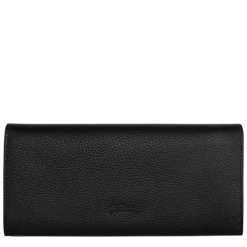 Longchamp Le Foulonné Continental Wallet Zwart | IACB16874