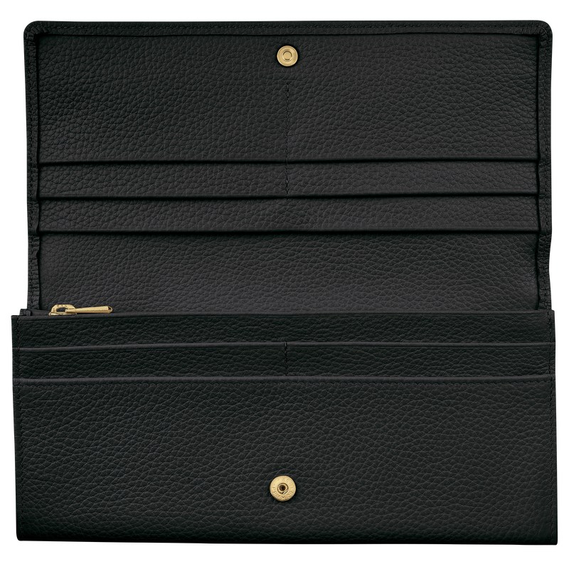 Longchamp Le Foulonné Continental Wallet Zwart | IACB16874