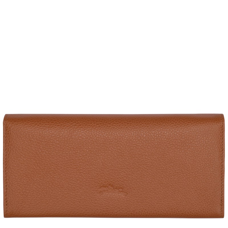 Longchamp Le Foulonné Continental Wallet Caramel | CKSV75462