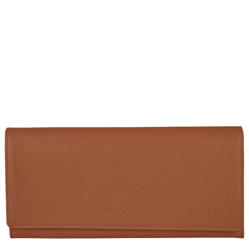 Longchamp Le Foulonné Continental Wallet Caramel | CKSV75462