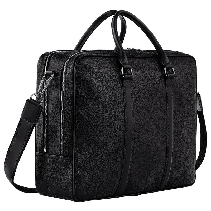 Longchamp Le Foulonné L Briefcase Zwart | BMYF61574