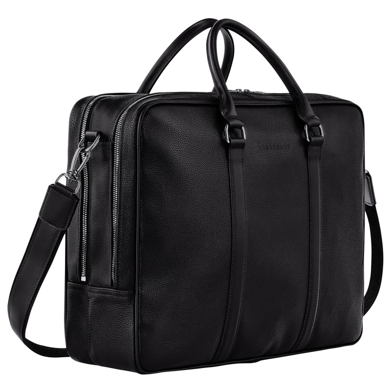 Longchamp Le Foulonné L Briefcase Zwart | ZBGN81062