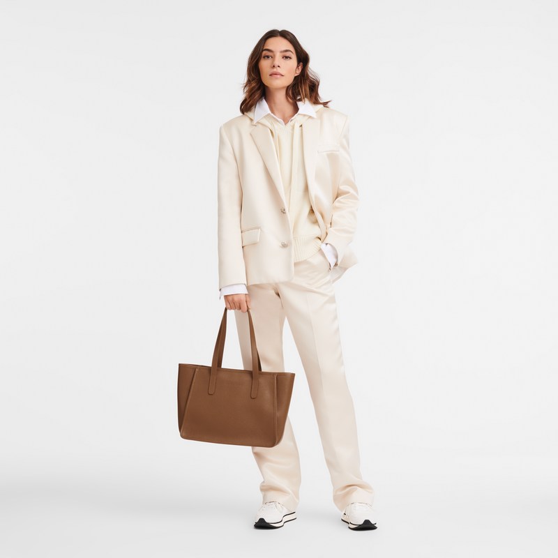 Longchamp Le Foulonné L Tote Bag Caramel | LJHO30742