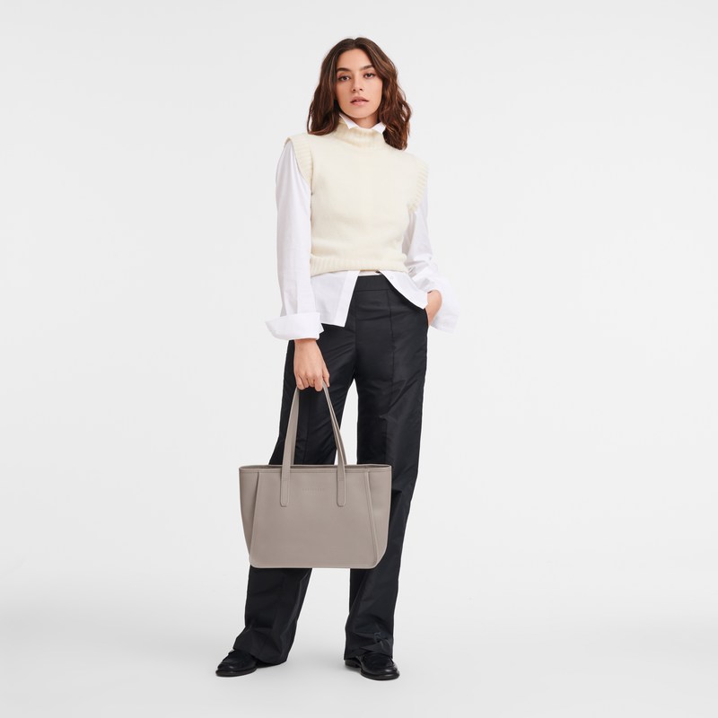 Longchamp Le Foulonné L Tote Bag Turtledove | XRWB76248