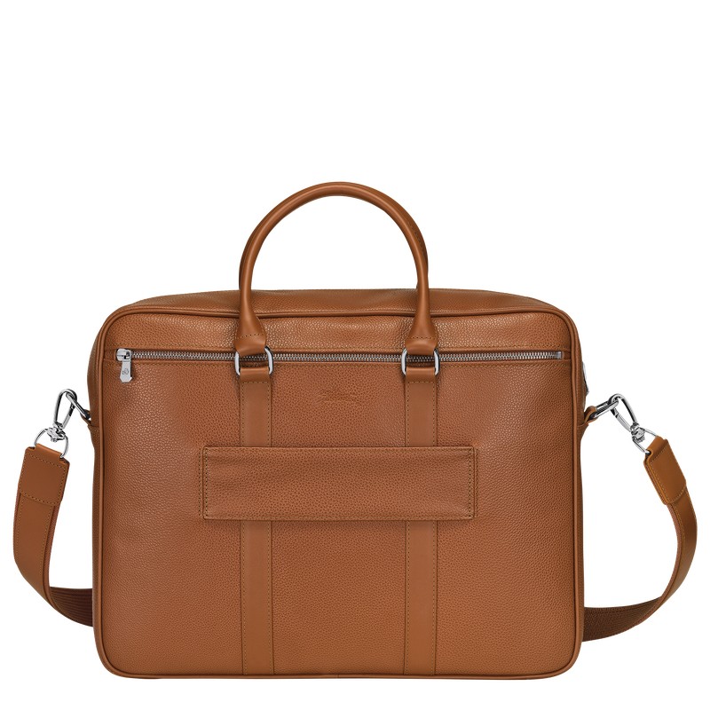 Longchamp Le Foulonné M Briefcase Caramel | XMYJ04825