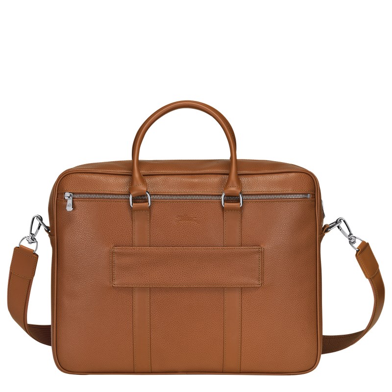 Longchamp Le Foulonné M Briefcase Caramel | GIXN32450