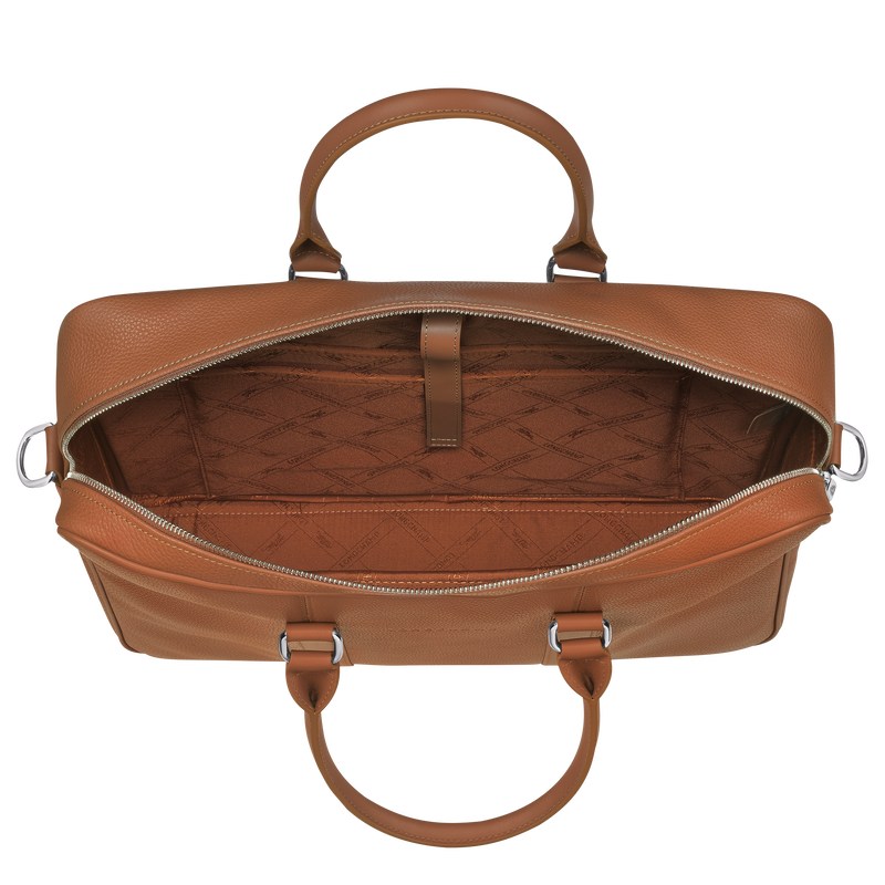 Longchamp Le Foulonné M Briefcase Caramel | GIXN32450