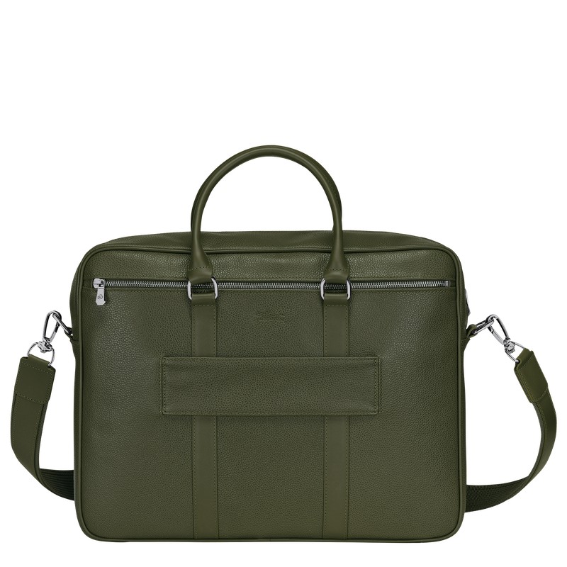 Longchamp Le Foulonné M Briefcase Khaki | TSCB82391