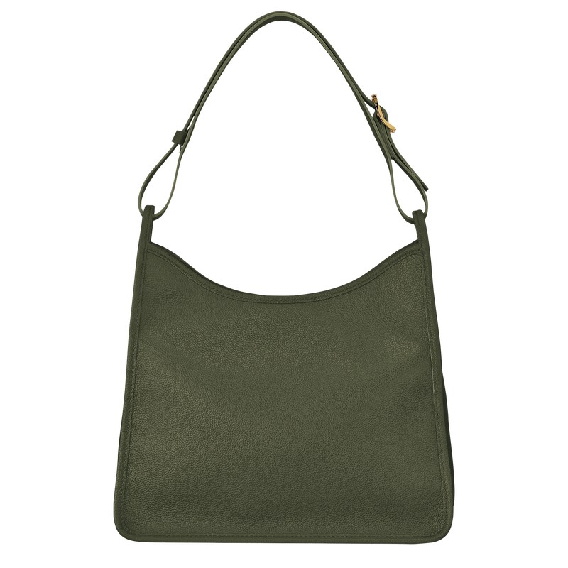 Longchamp Le Foulonné M Hobo Bag Khaki | ZISB72651