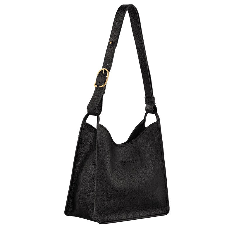 Longchamp Le Foulonné M Hobo Bag Zwart | PLGO14928