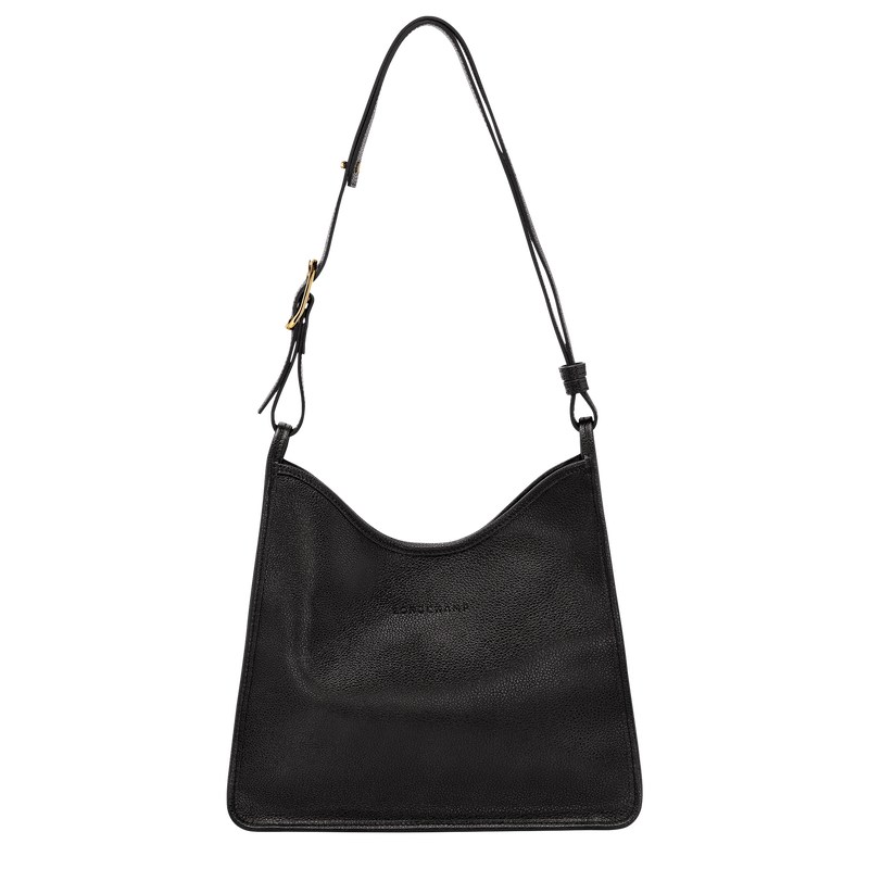 Longchamp Le Foulonné M Hobo Bag Zwart | PLGO14928