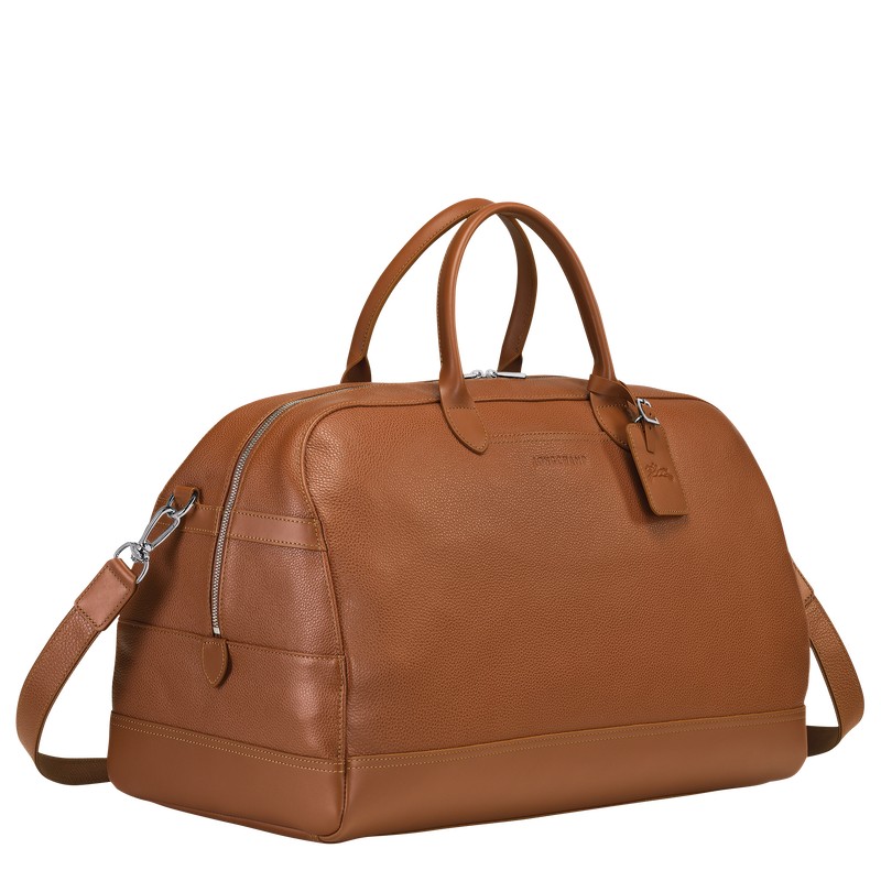 Longchamp Le Foulonné M Travel Bag Caramel | VJRA84016