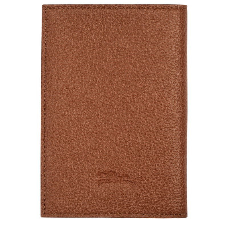 Longchamp Le Foulonné Passport Cover Caramel | IUHG56129