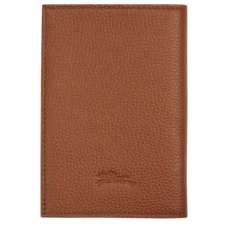 Longchamp Le Foulonné Passport Cover Caramel | ADYU51427