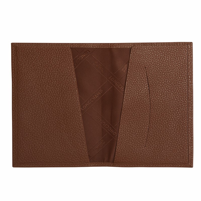 Longchamp Le Foulonné Passport Cover Caramel | OKTW94183