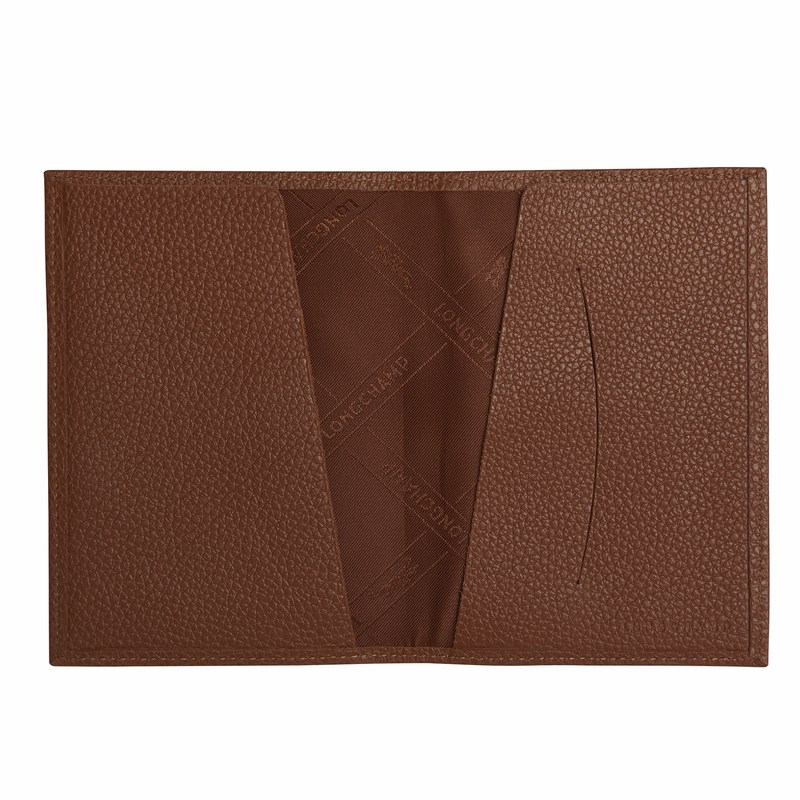 Longchamp Le Foulonné Passport Cover Caramel | VSYU24581