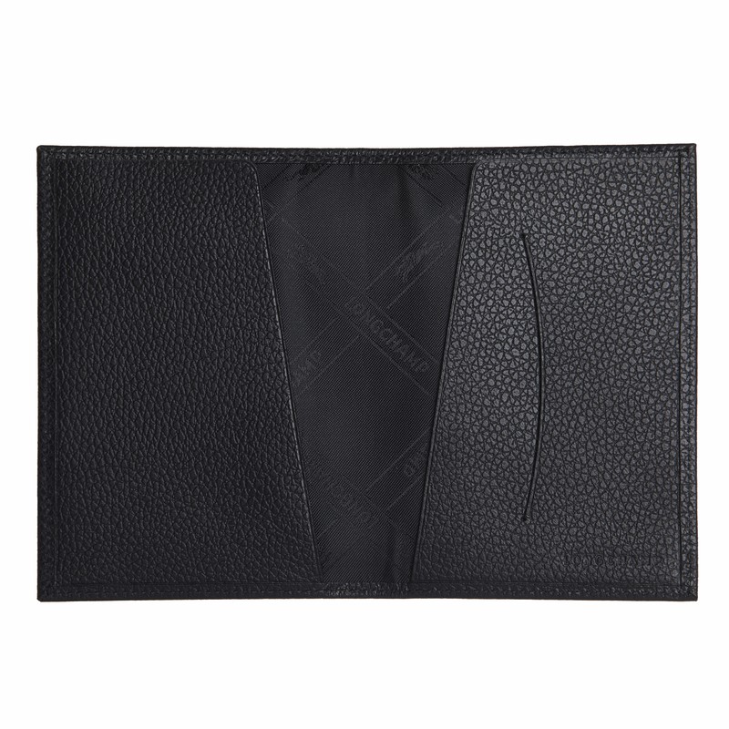 Longchamp Le Foulonné Passport Cover Zwart | JYKA21854