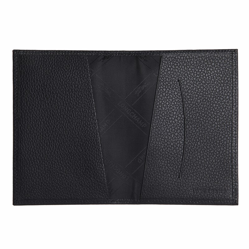 Longchamp Le Foulonné Passport Cover Zwart | LQTZ36915