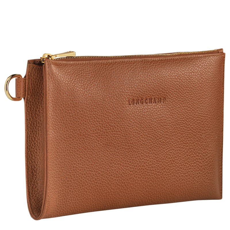 Longchamp Le Foulonné Pouch Caramel | VLHY95423