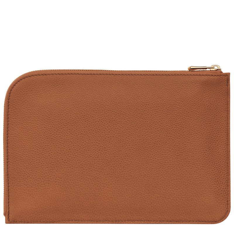 Longchamp Le Foulonné Pouch Caramel | YRIK95467