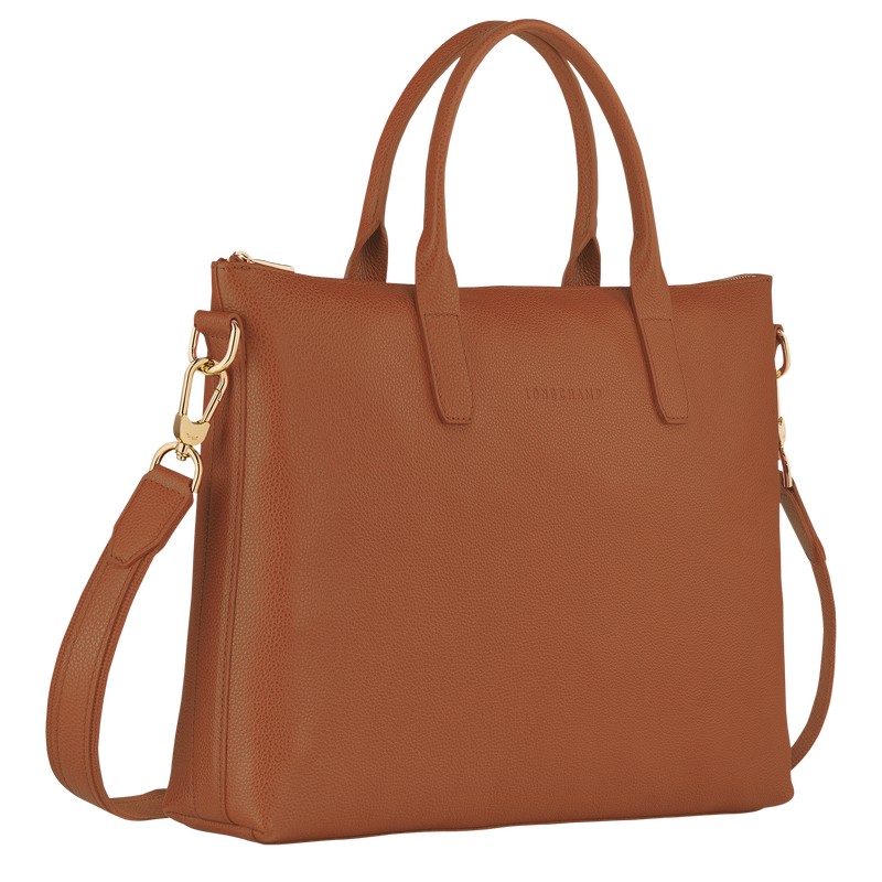 Longchamp Le Foulonné S Briefcase Caramel | VNJL84721