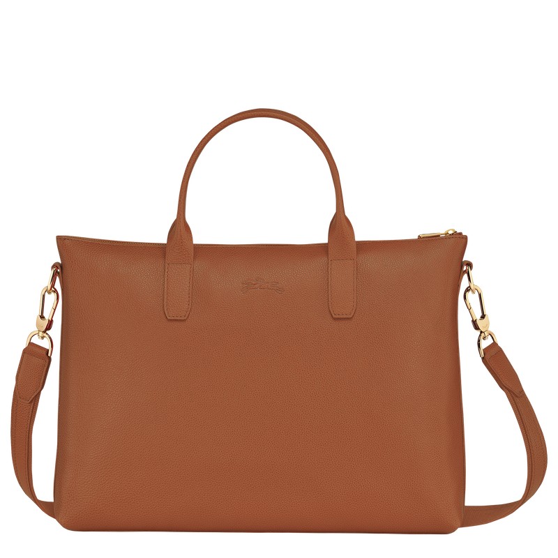 Longchamp Le Foulonné S Briefcase Caramel | VNJL84721