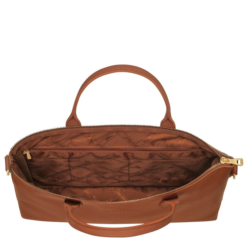 Longchamp Le Foulonné S Briefcase Caramel | VNJL84721