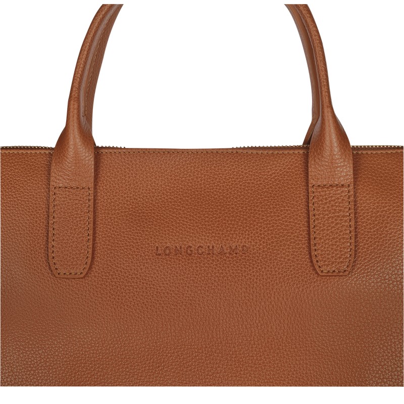 Longchamp Le Foulonné S Briefcase Caramel | VNJL84721