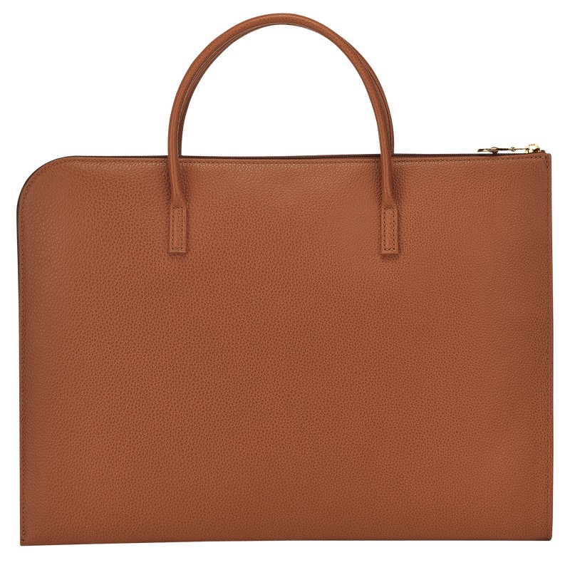 Longchamp Le Foulonné S Briefcase Caramel | ENFV49601