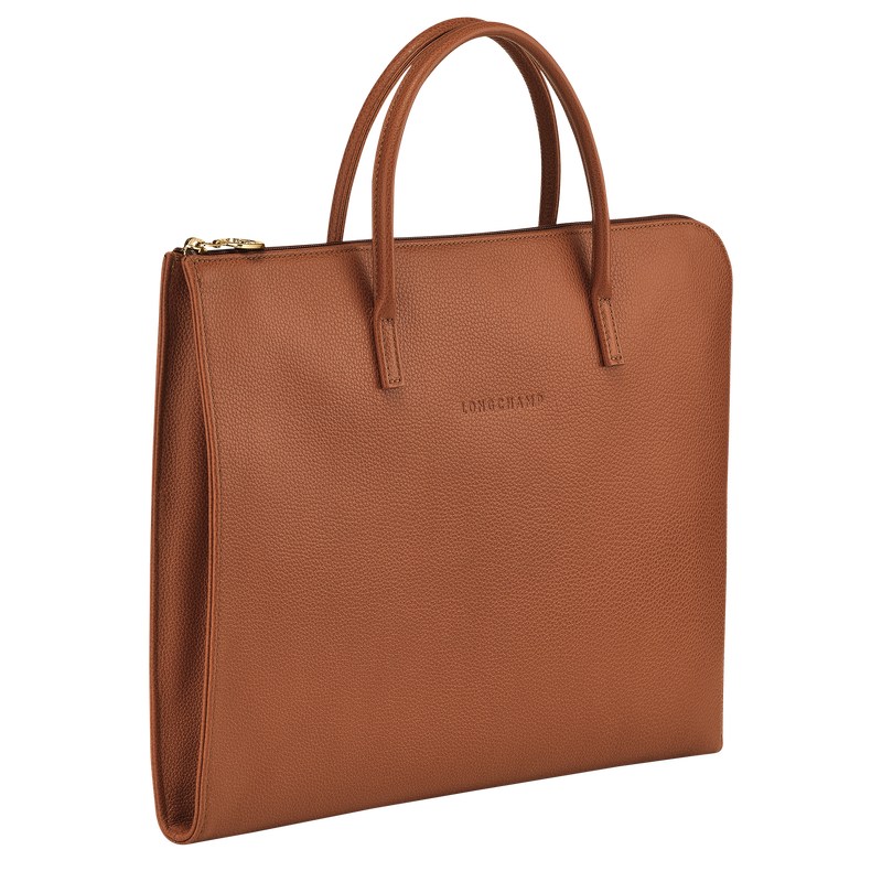 Longchamp Le Foulonné S Briefcase Caramel | TGDR89153