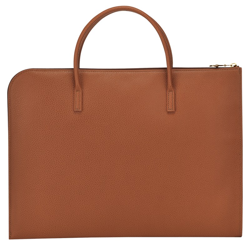 Longchamp Le Foulonné S Briefcase Caramel | TGDR89153